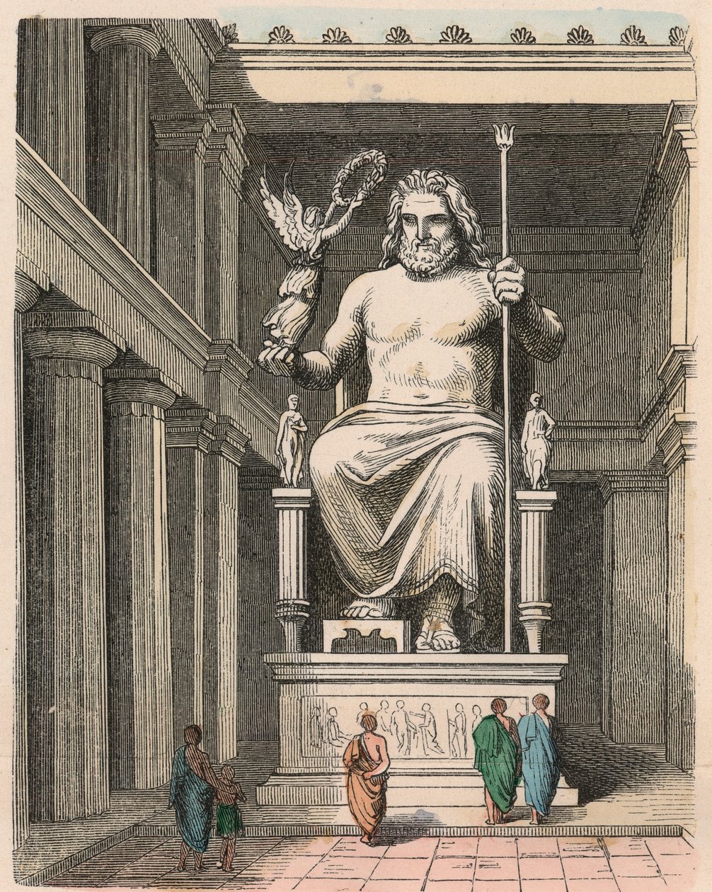 Grèce antique : Statue de Zeus dans le temple d