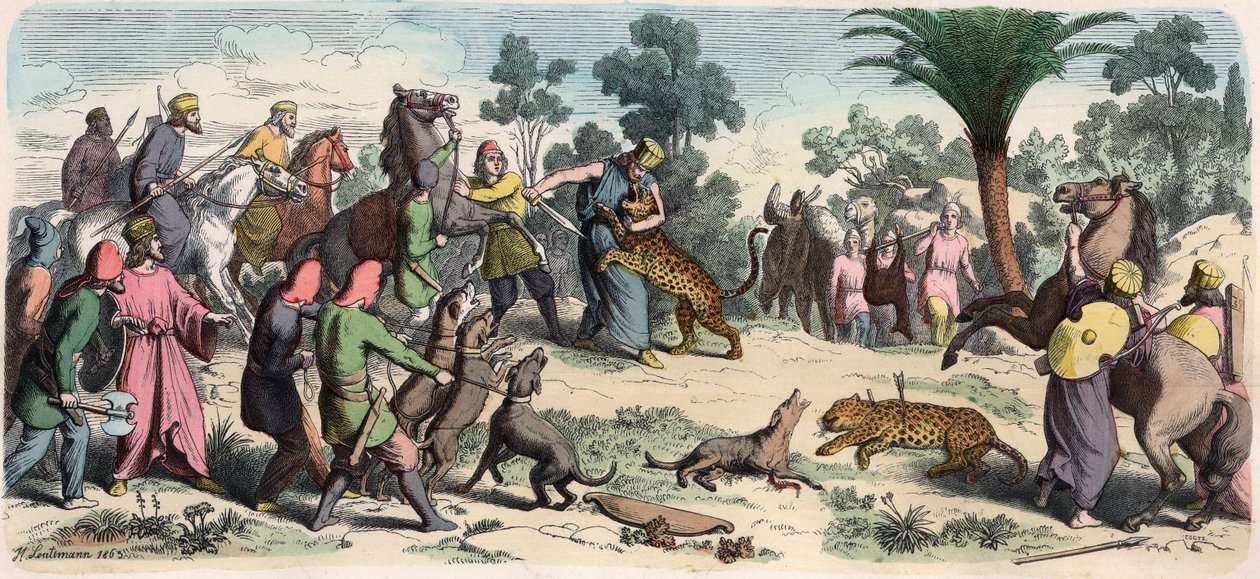 Orient ancien : Un roi perse et son entourage chassant - Heinrich Leutemann