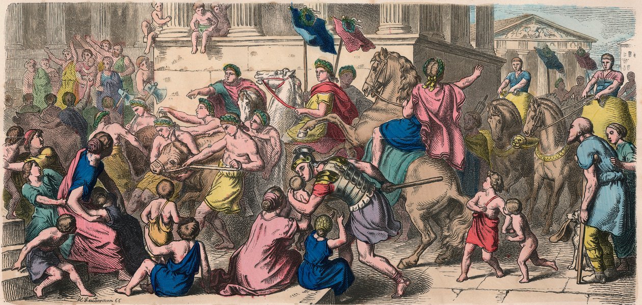 Rome antique : Procession (Pompa) vers les jeux dans le Cirque ...