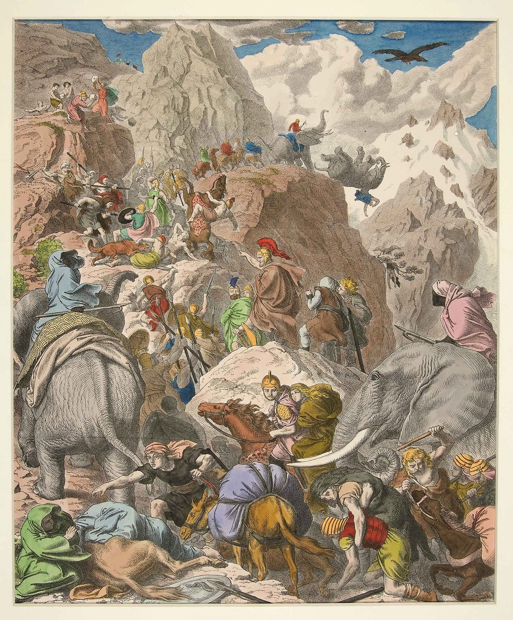 Hannibal traversant les Alpes - Heinrich Leutemann