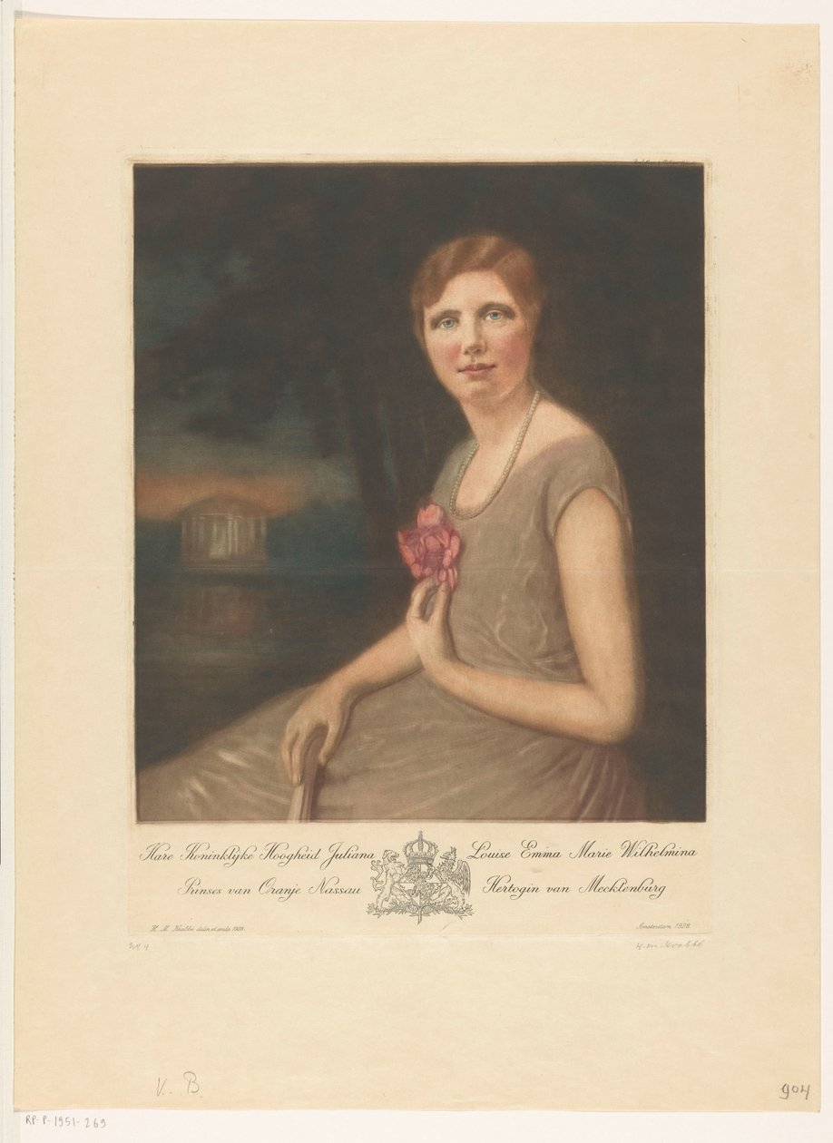 Portrait de la princesse Juliana - Heinrich M. Krabbé (signed by artist)