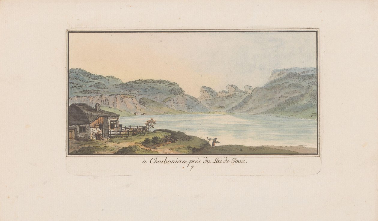 Vue de Les Charbonnières au Lac de Joux à Charbonieres, près du Lac de Joux Landschappen in Zwitserland Sammlung einiger Aussichten in der Schweiz - Heinrich Rieter