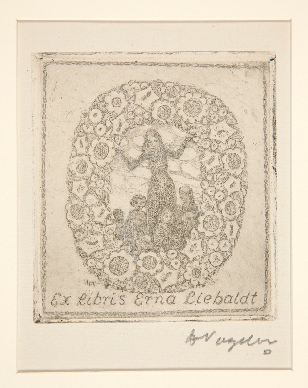 Ex-libris Erna Liebaldt - Heinrich Vogeler