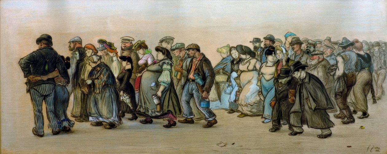 Le train des ouvriers de Spandau - Heinrich Zille