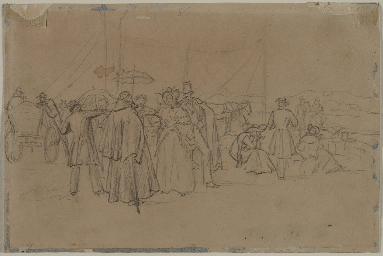 Passagers pour le bateau à vapeur du Rhin recto Passagers pour le bateau à vapeur du Rhin verso - Heinrich von Mayr