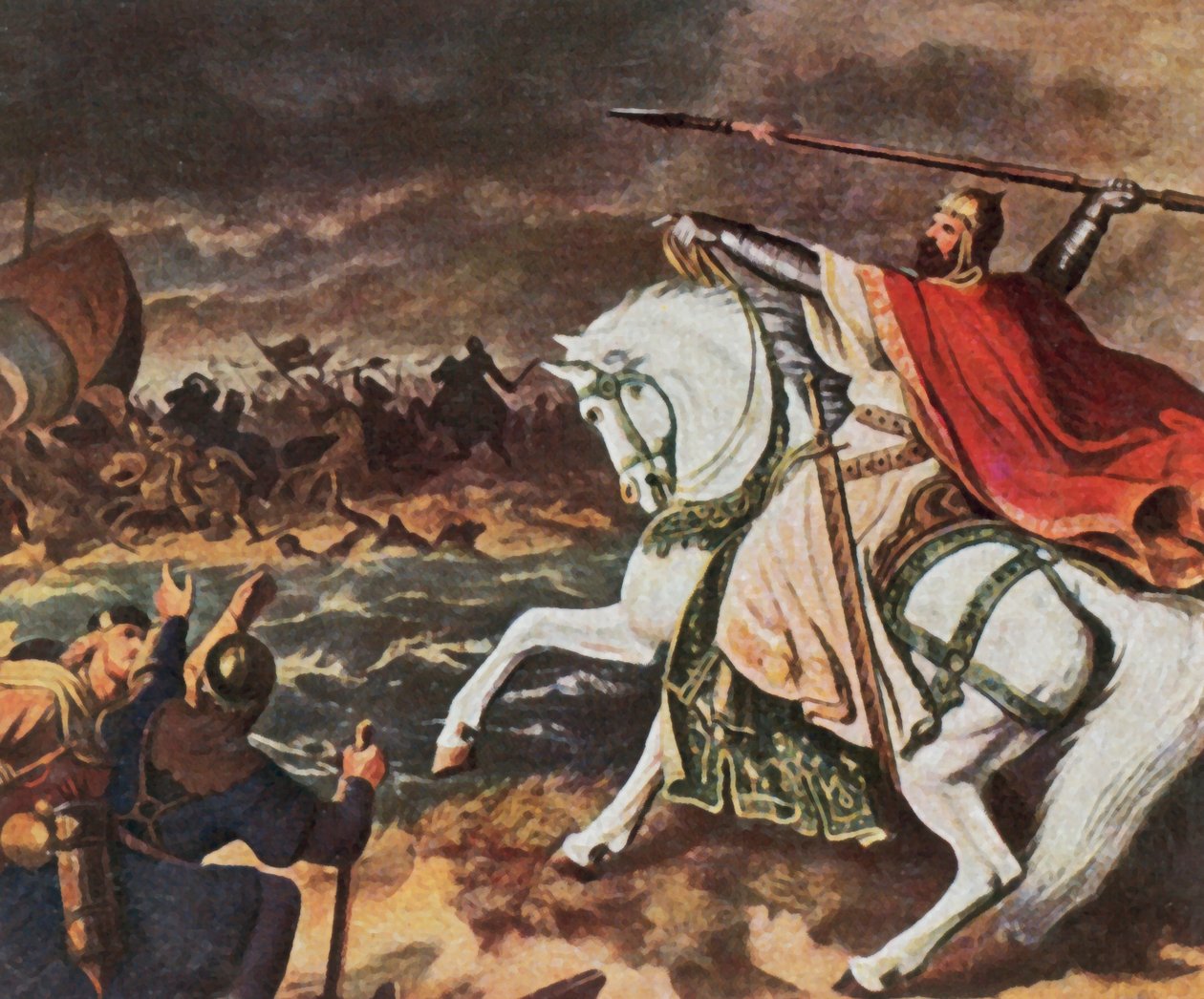 Empereur Otto le Grand, 912-973 (lithographie couleur améliorée) - Heinrich von Rustige