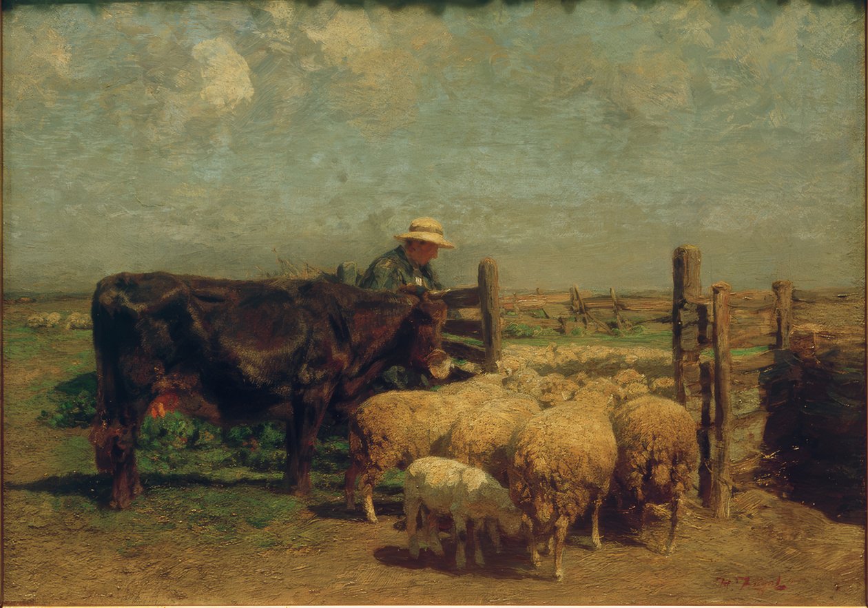 Au parc à moutons - Heinrich von Zügel