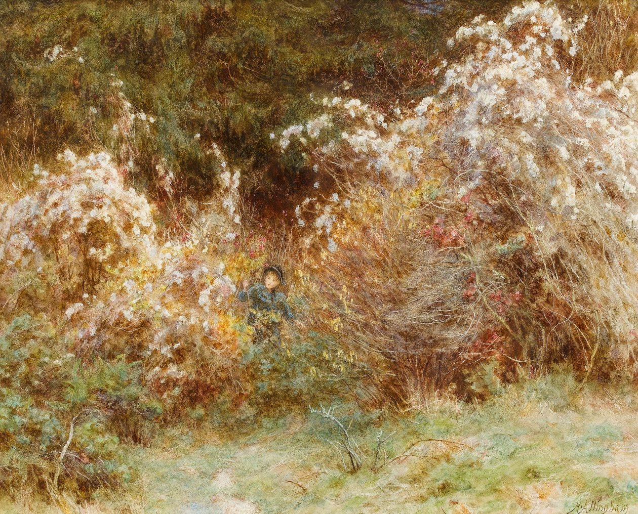 Joie des voyageurs : Une haie du Surrey - Helen Allingham