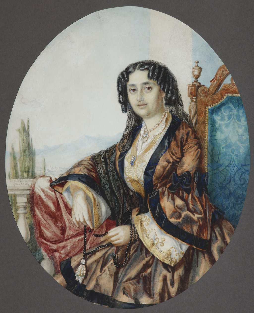 Portrait de la princesse Nino Aleksandrovna Griboyedova née Chavchavadze, 1856 - Helene Franken