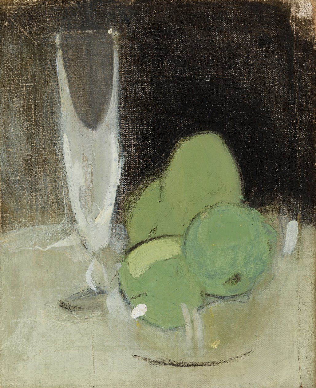 Pommes vertes et verre de champagne - Helene Schjerfbeck