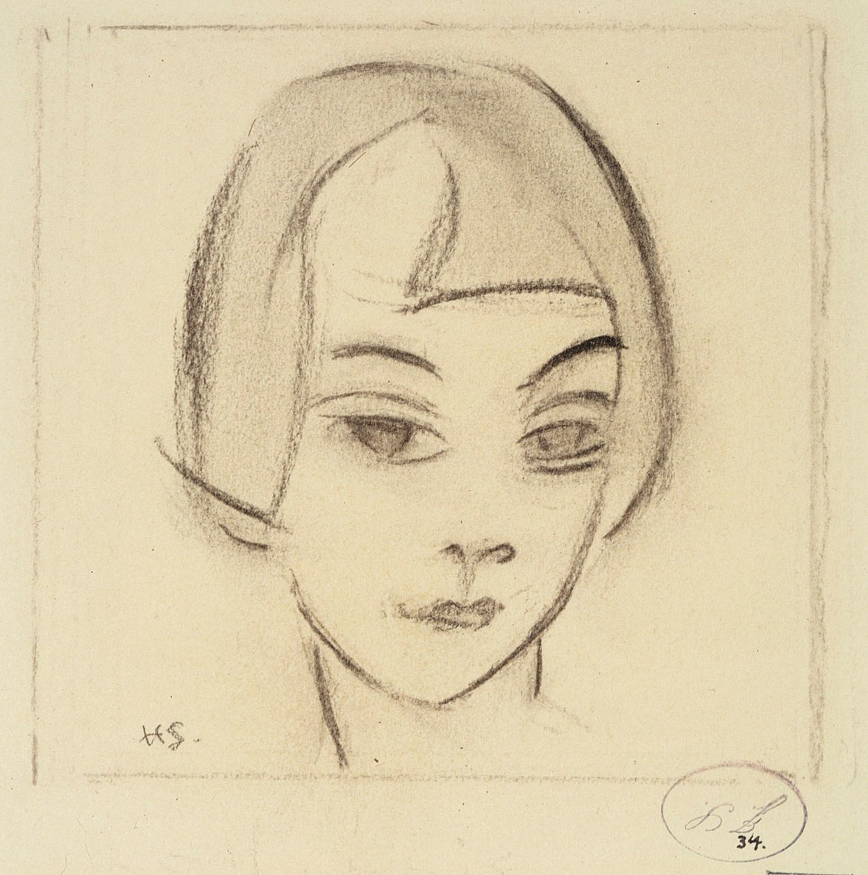 Tête de jeune fille (Vignette, Karin) - Helene Schjerfbeck