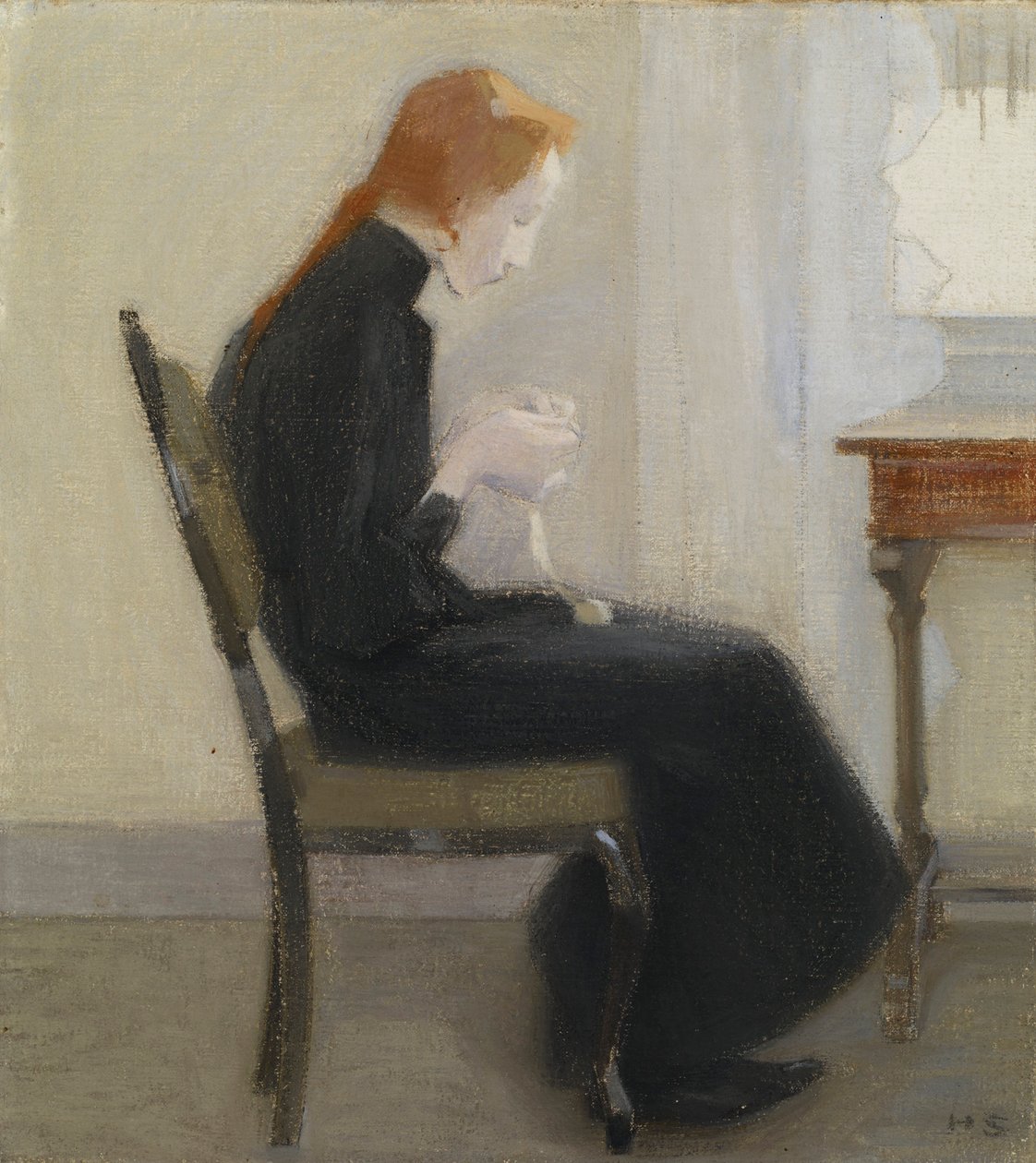 Jeune fille faisant du crochet - Helene Schjerfbeck