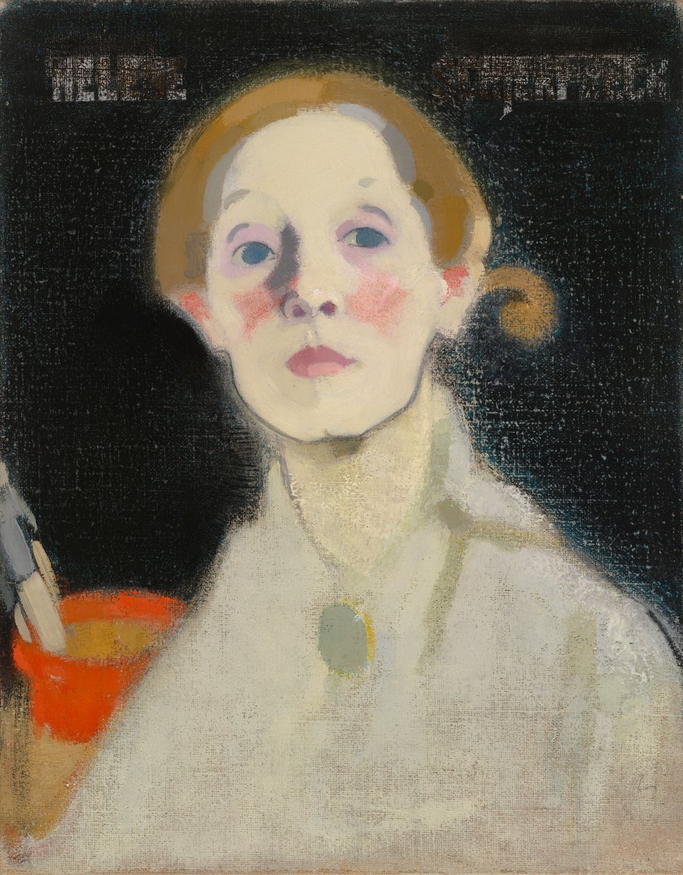 Autoportrait, fond noir - Helene Schjerfbeck