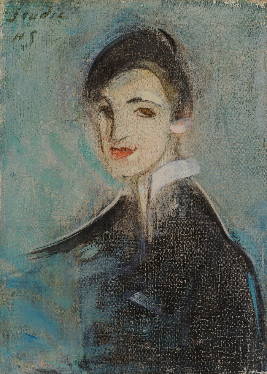 Chanteuse en noir - Helene Schjerfbeck
