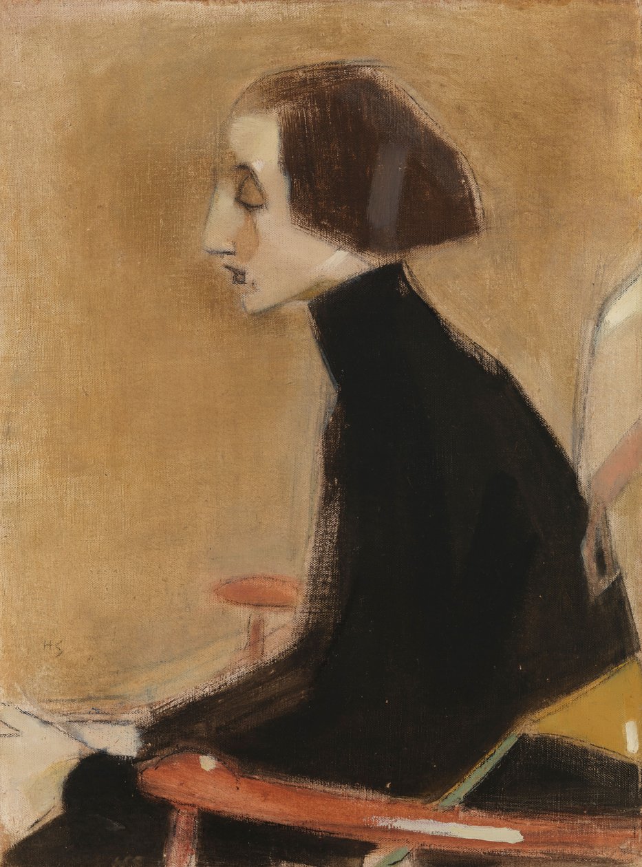 La couturière, portrait en demi-longueur (La femme au travail) - Helene Schjerfbeck