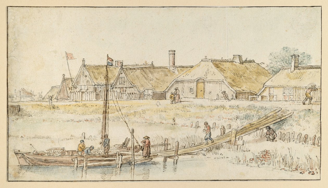 Rue de village au bord du canal - Hendrick Avercamp