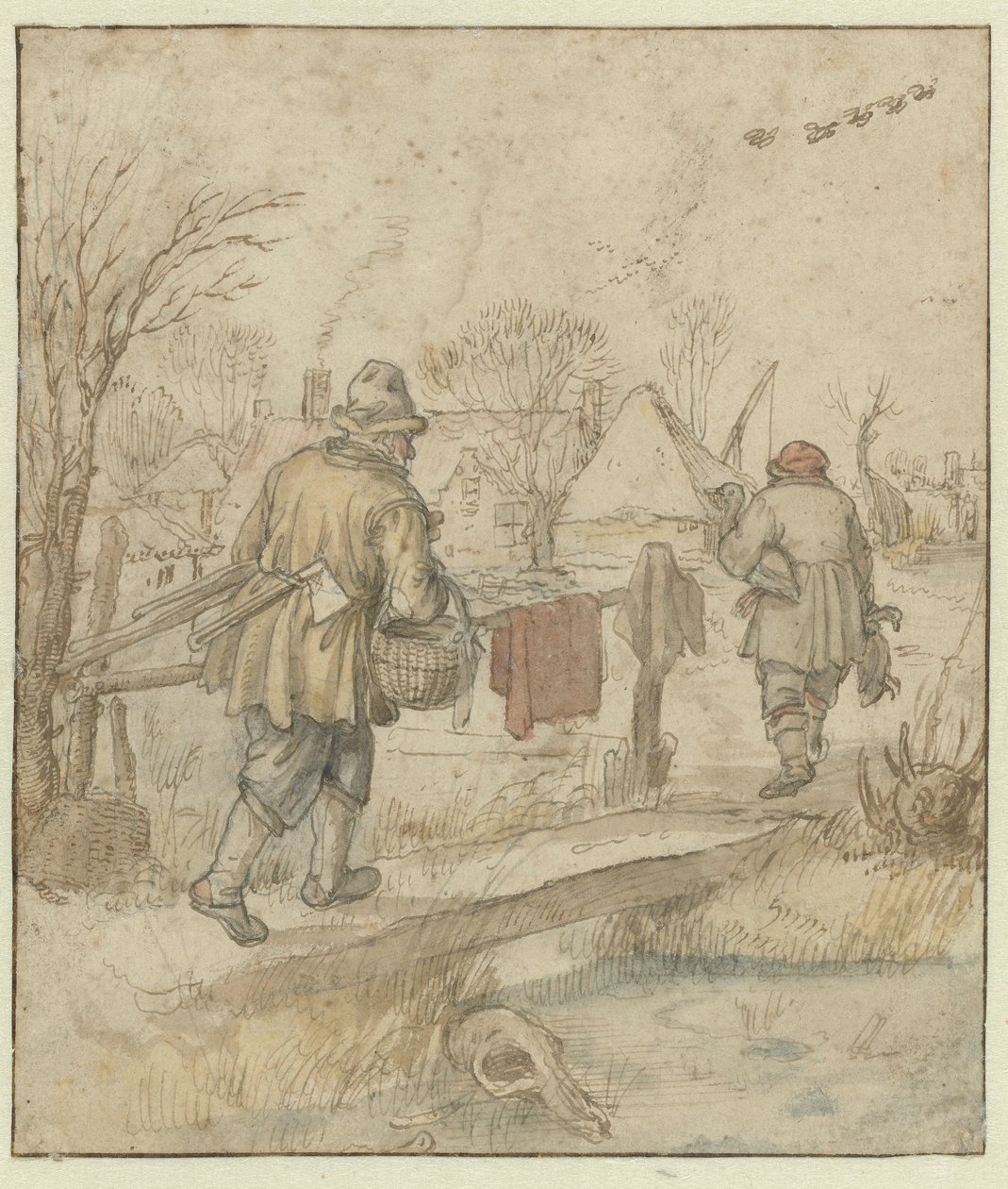 Retour des chasseurs de canards / verso : Croquis de navires et d