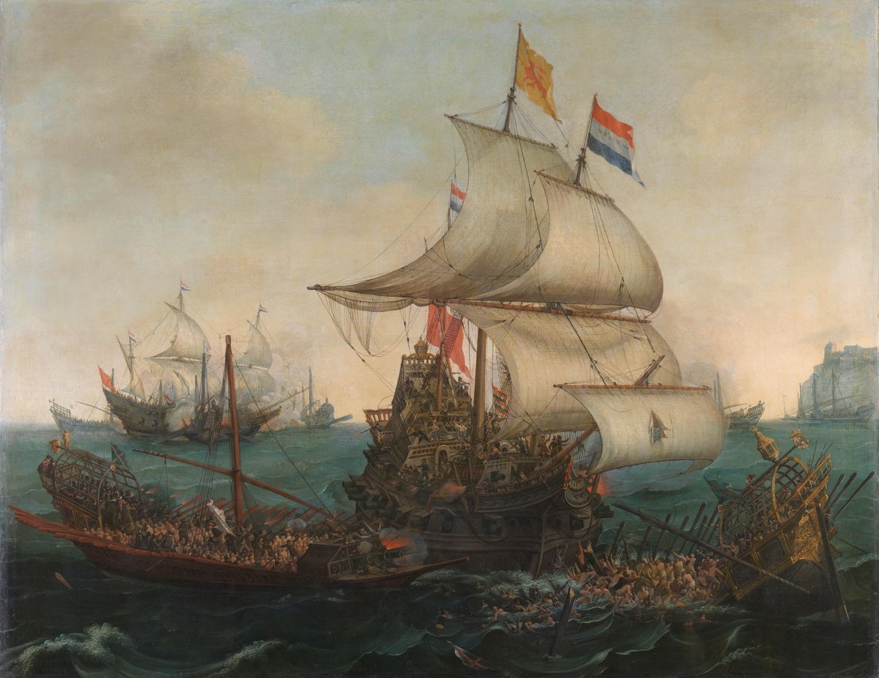 Navires Hollandais Éperonnant des Galions Espagnols sur la Côte Anglaise, 3 Octobre 1602 - Hendrick Cornelisz. Vroom
