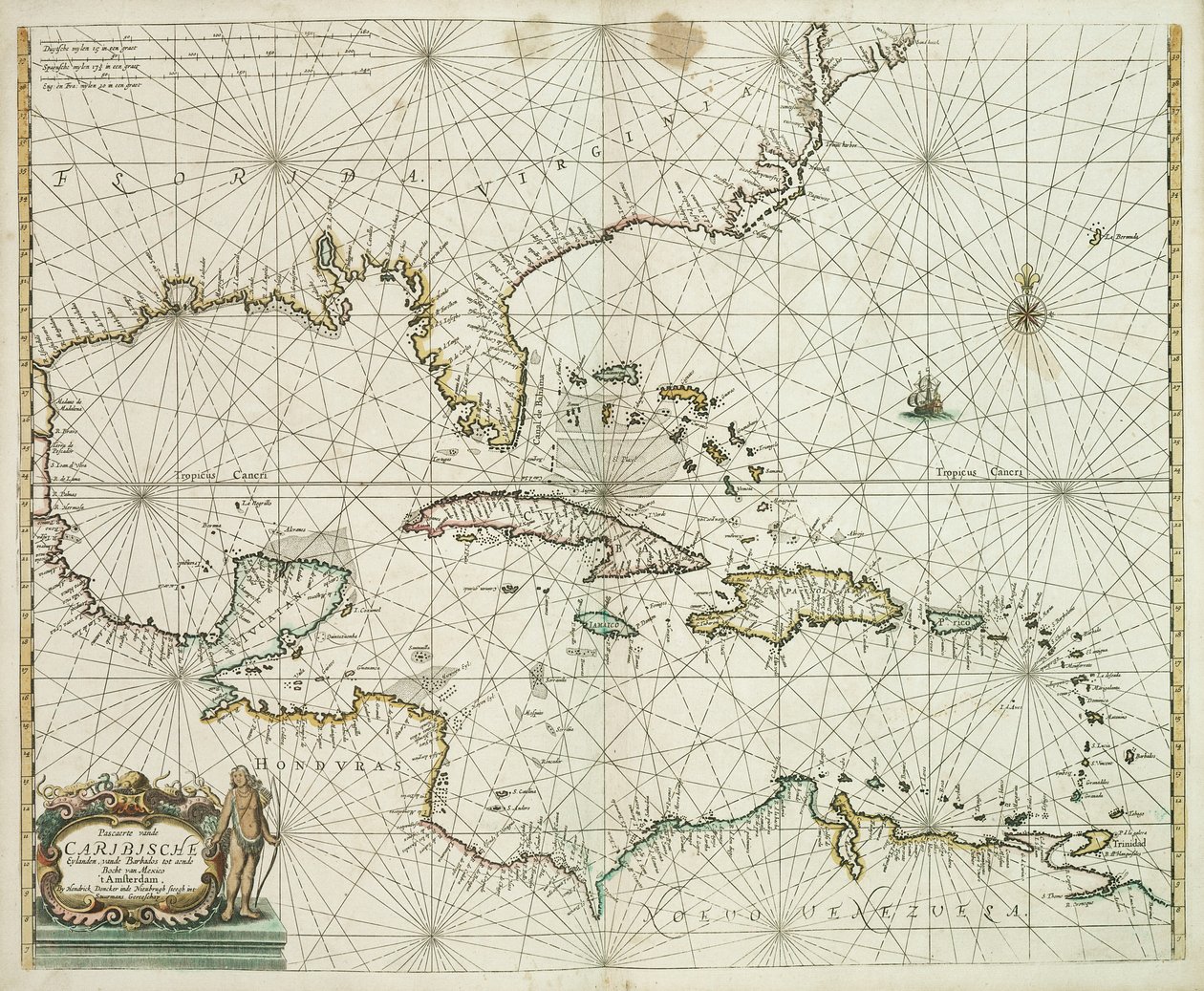 Pascaerte vande Caribische eylanden, vande Barbados tot aende Bocht van Mexico - Hendrick Doncker