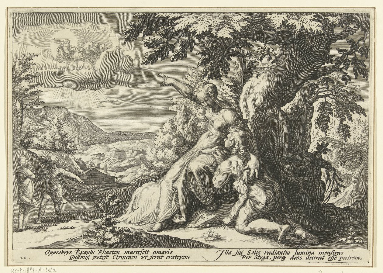 Clymène montre à Phaéthon son père, le dieu du soleil - Hendrick Goltzius (workshop of)