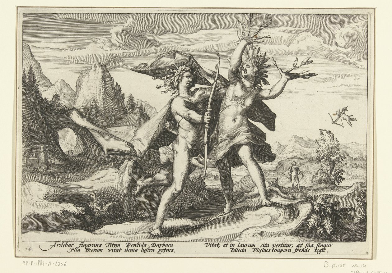 Daphné se transforme en laurier - Hendrick Goltzius (workshop of)