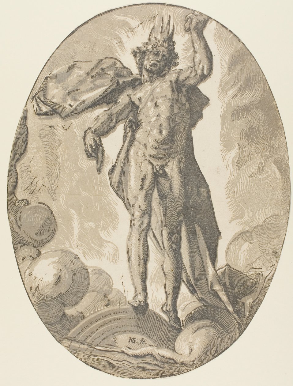 Éther, planche six de Demogorgon et les Divinités - Hendrick Goltzius