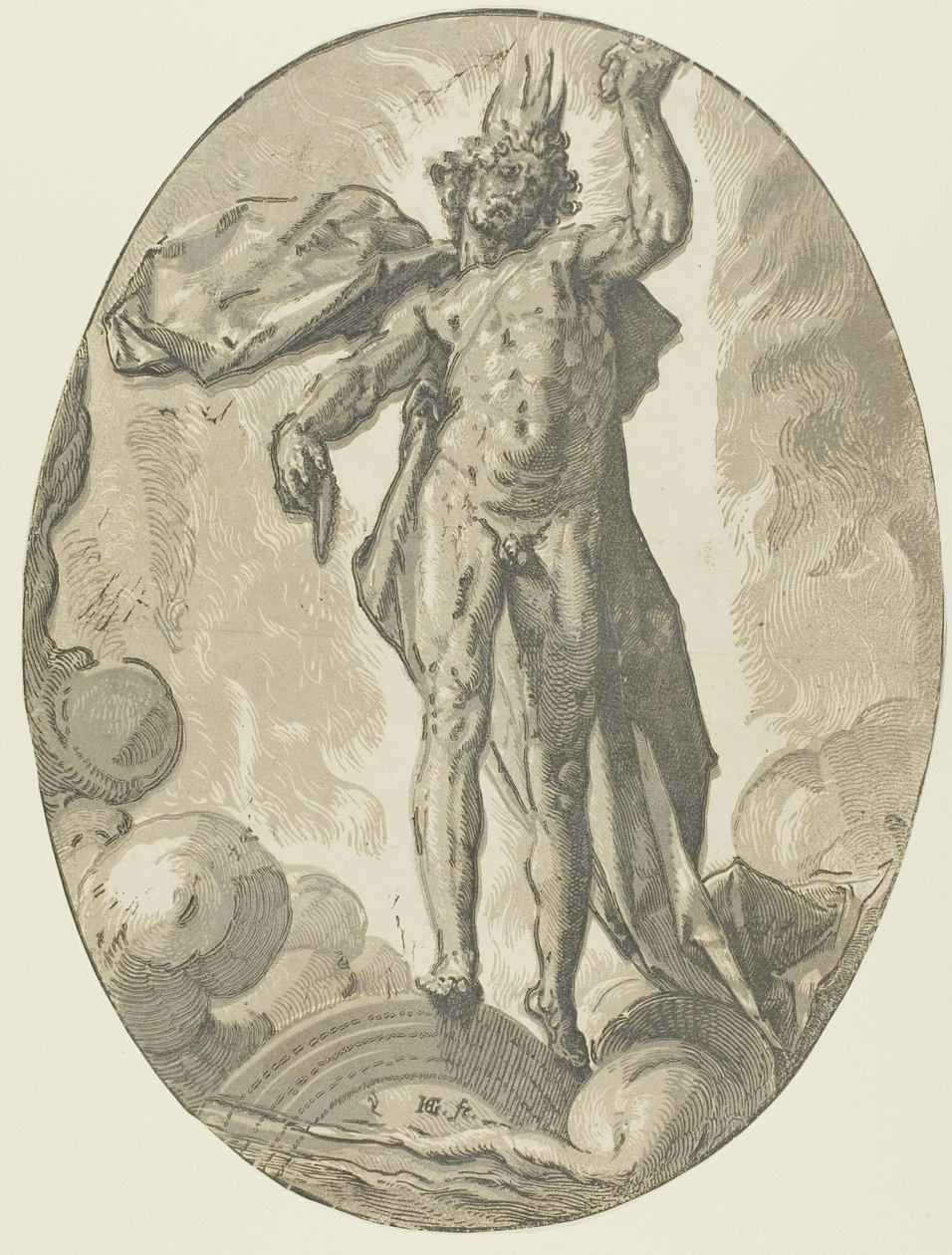 Éther, planche six de Demogorgon et les Divinités - Hendrick Goltzius