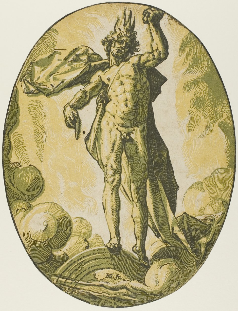 Éther, planche six de Demogorgon et les Divinités - Hendrick Goltzius
