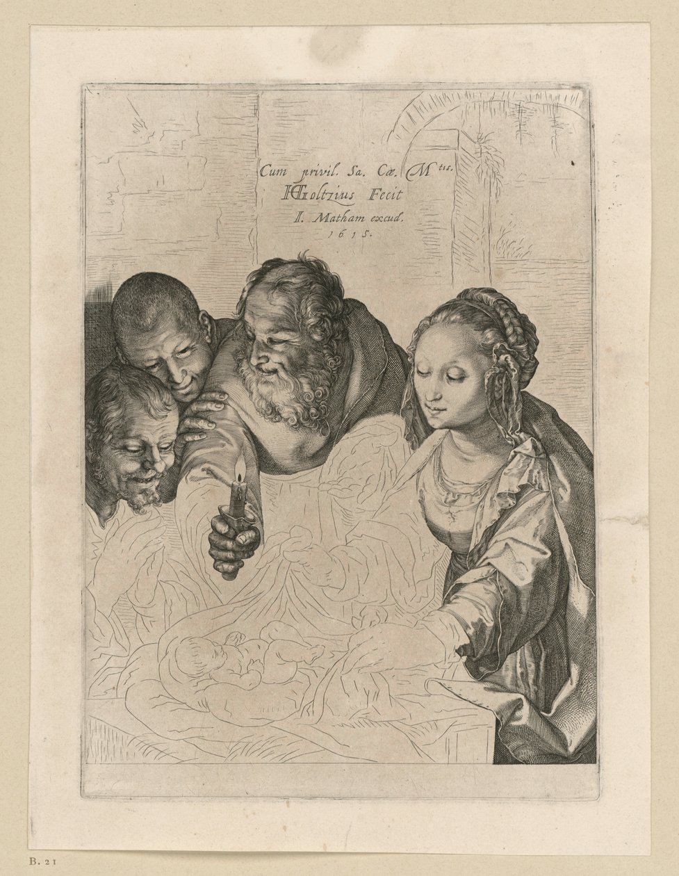 Adoration des bergers, 5e état - Hendrick Goltzius