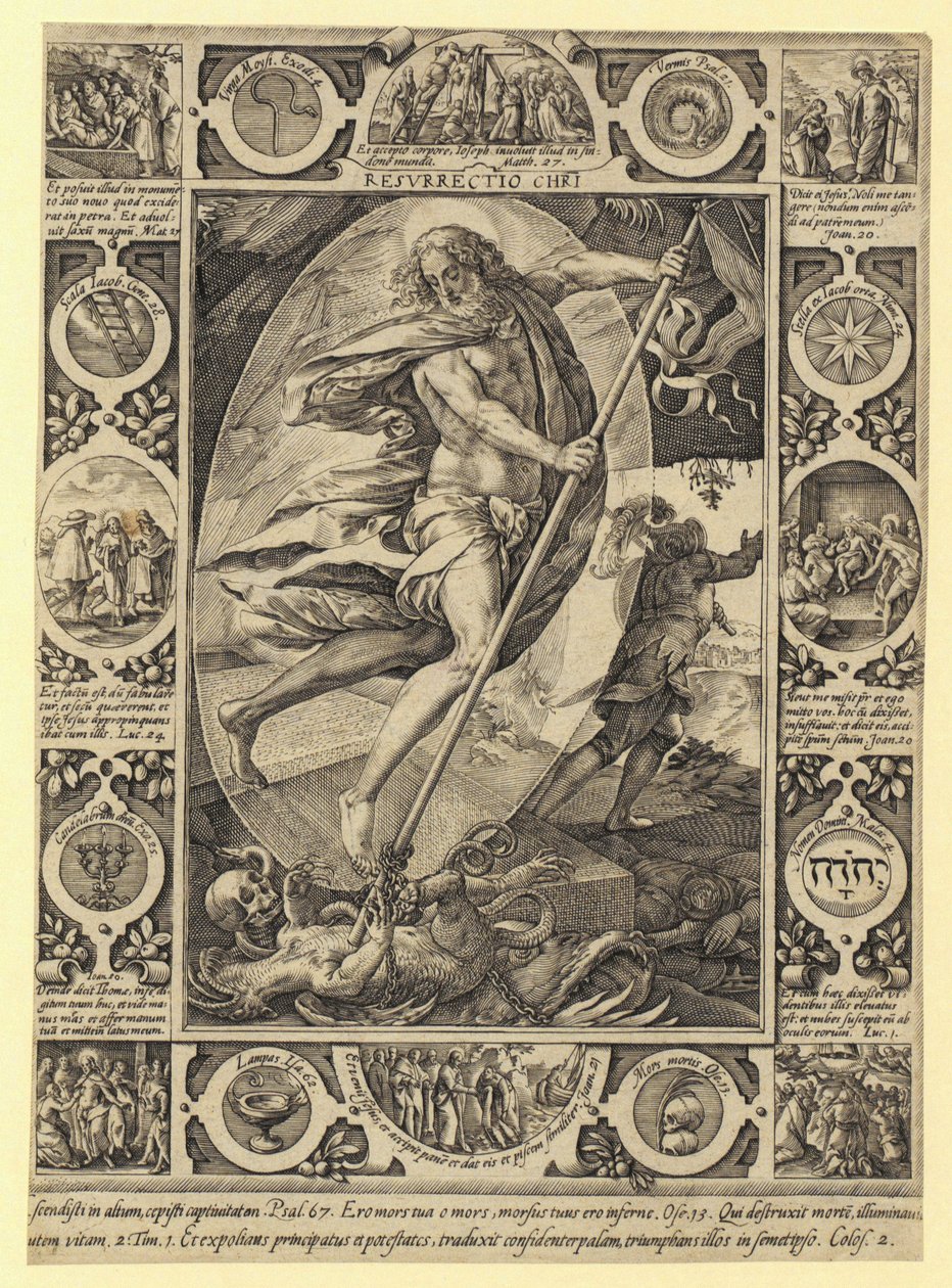 La résurrection du Christ, planche 7 de la série « La vie du Christ » - Hendrick Goltzius