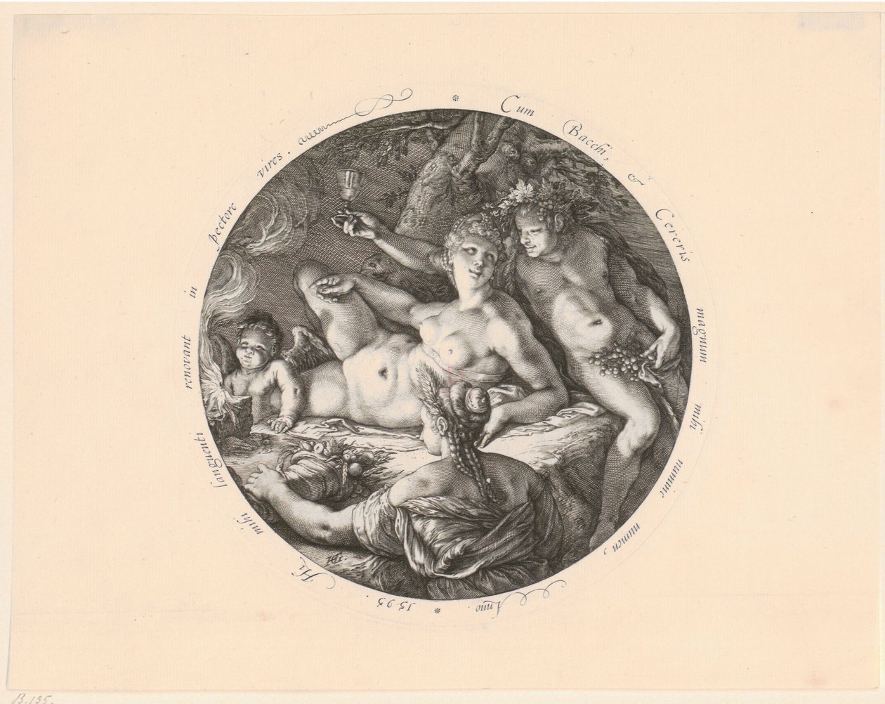 Bacchus, Cérès et Vénus - Hendrick Goltzius