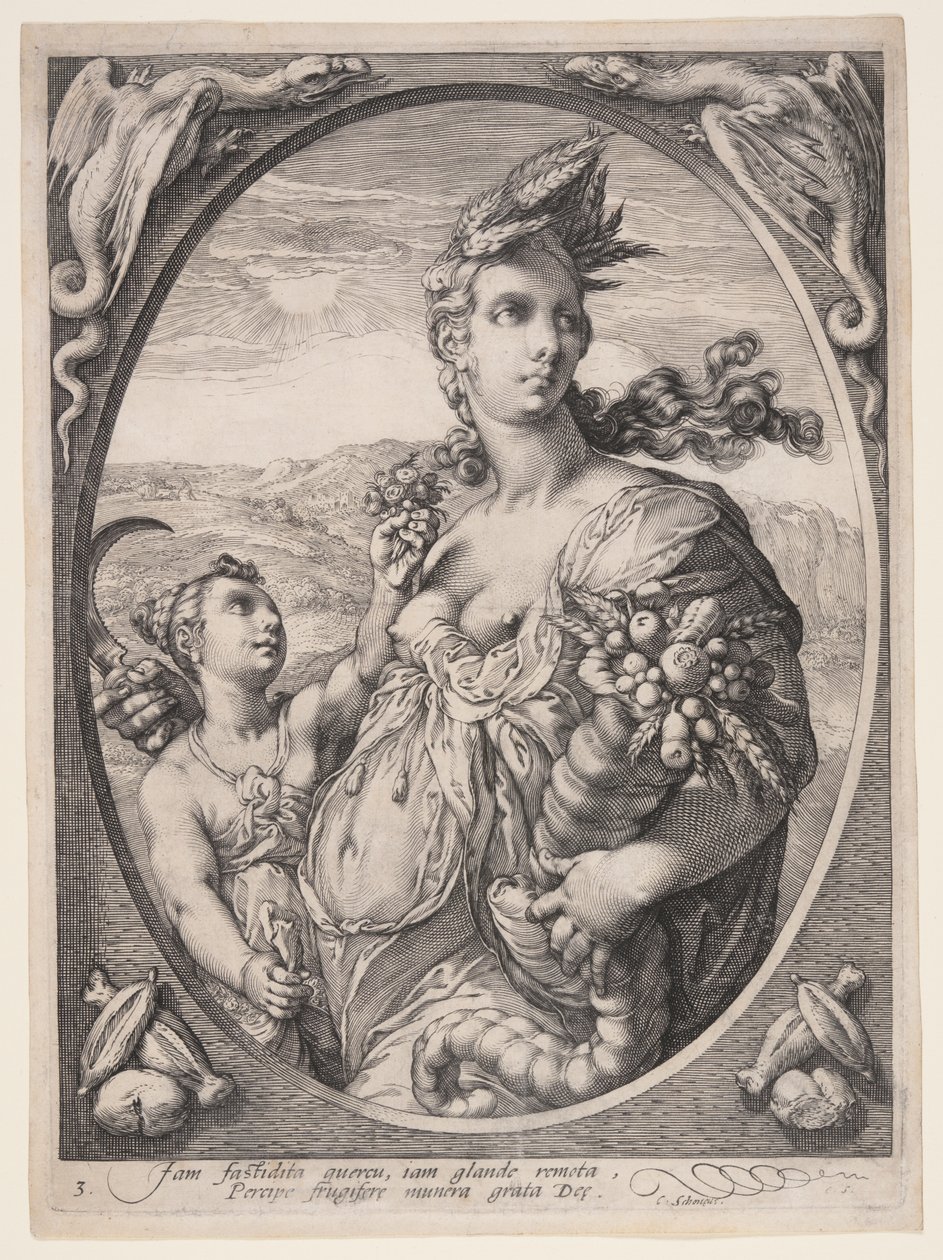 Cérès, tiré de Trois dieux ou déesses païens - Hendrick Goltzius