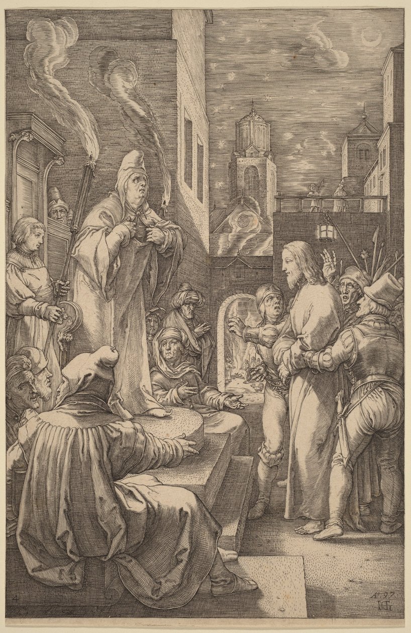 Le Christ devant Caïphe - Hendrick Goltzius