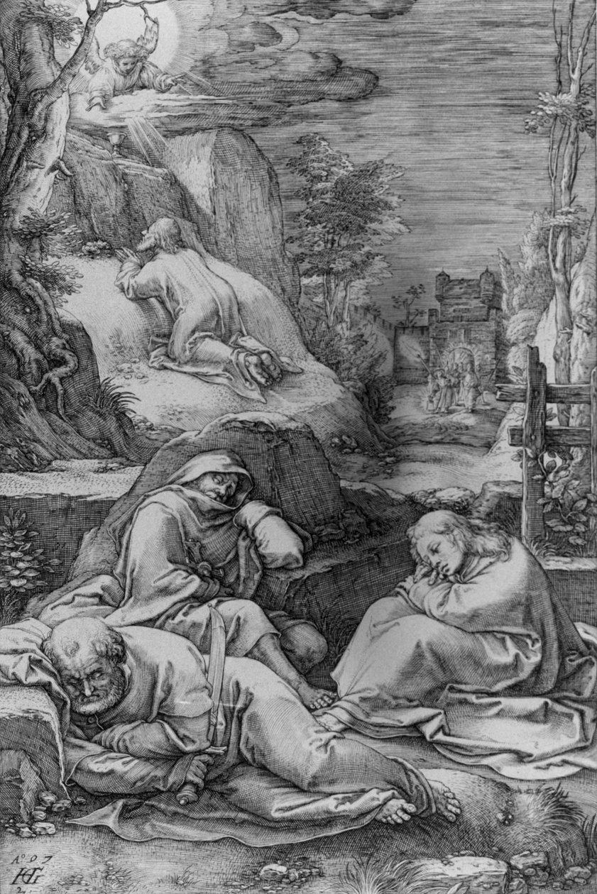 Le Christ au mont des Oliviers, numéro 2 de la série « La Passion » - Hendrick Goltzius