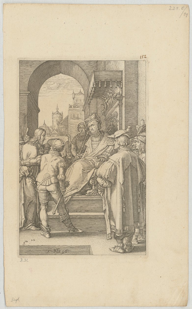 Le Christ devant Pilate, feuille n° 5 de la série « La Passion » - Hendrick Goltzius