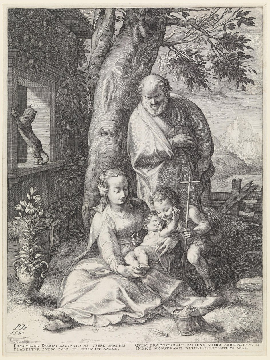 La Sainte Famille avec Jean-Baptiste - Hendrick Goltzius