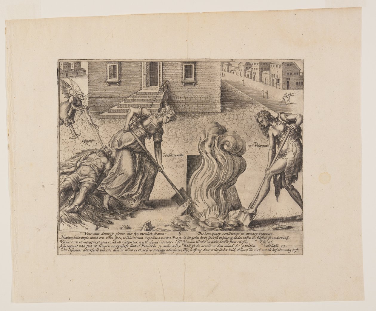 La mort du plaideur fou, extrait de Litis Abusus (Les abus de la loi) - Hendrick Goltzius
