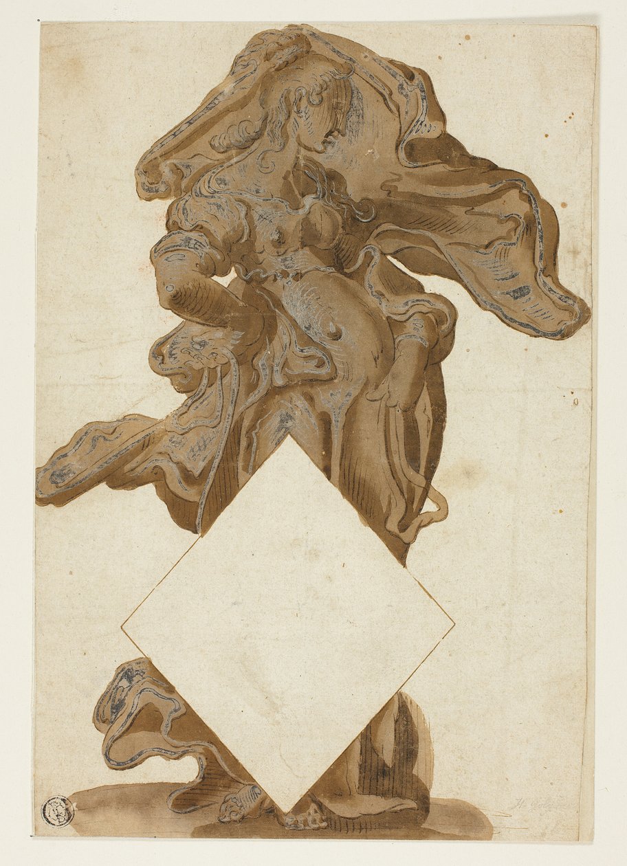 Conception avec figure féminine en draperie fluide - Hendrick Goltzius