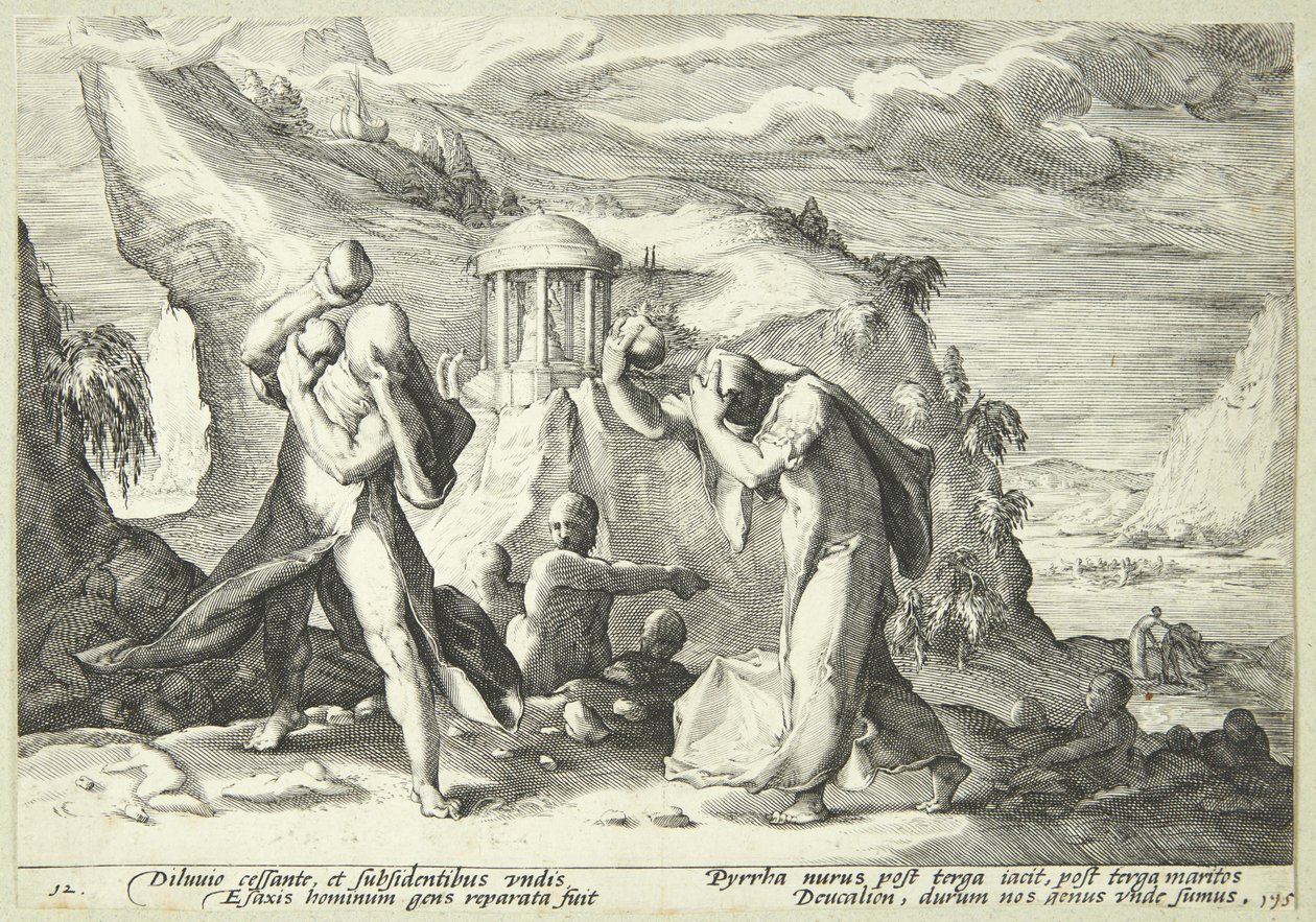 Deucalion et Pyrrha repeuplent le monde - Hendrick Goltzius