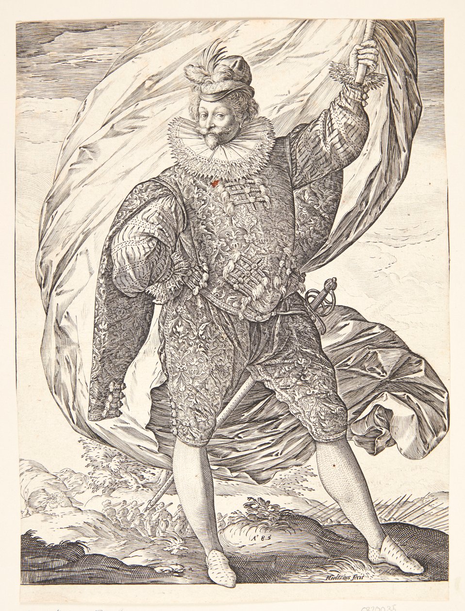 Le porte-étendard, tourné vers la droite - Hendrick Goltzius