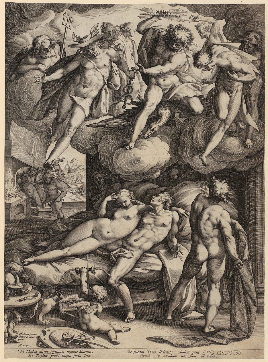La Sainte Famille avec Jean-Baptiste enfant, feuille n° 6 de la série « La vie de la Vierge Marie » - Hendrick Goltzius