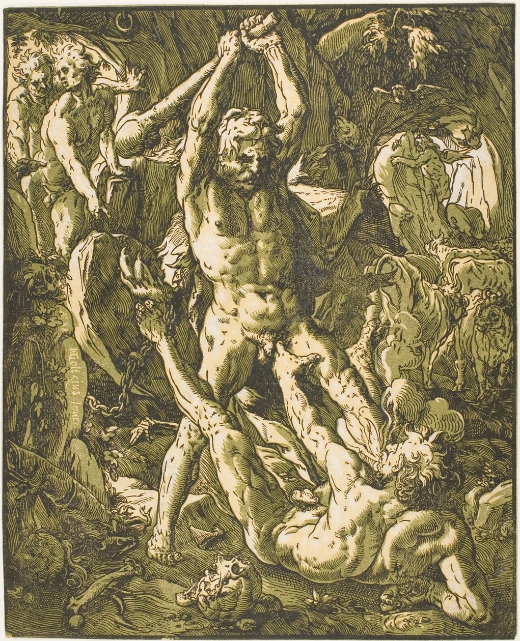 Hercule tuant Cacus - Hendrick Goltzius