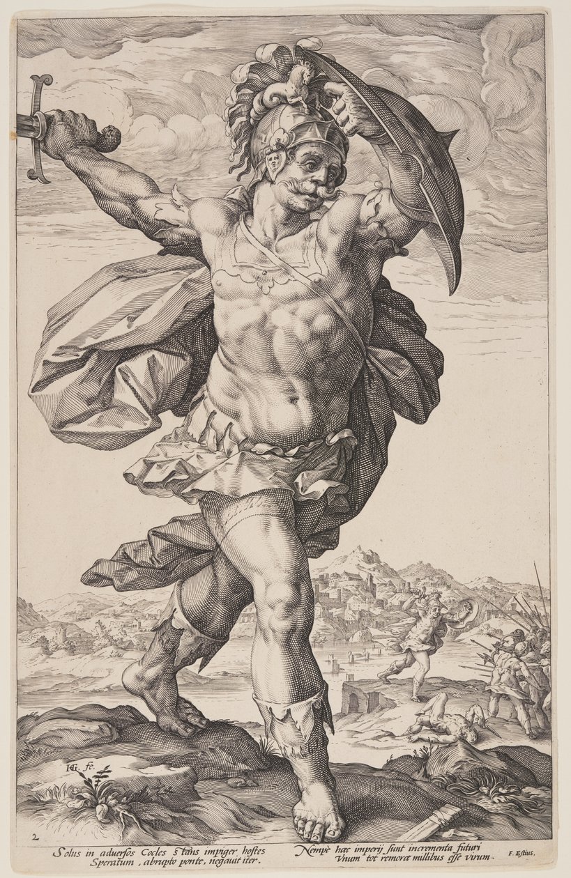 Horatius Cocles, extrait des Héros romains - Hendrick Goltzius