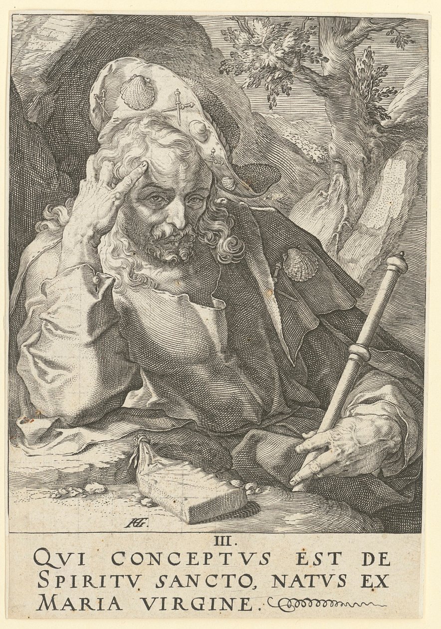 Jacques le Majeur, feuille n° 3 de la série « Le Christ, les douze apôtres et Paul » - Hendrick Goltzius