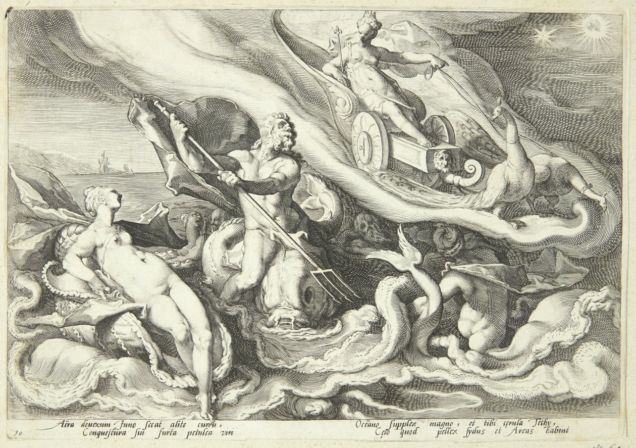 Junon se plaint de Callisto à Océan et Téthys - Hendrick Goltzius