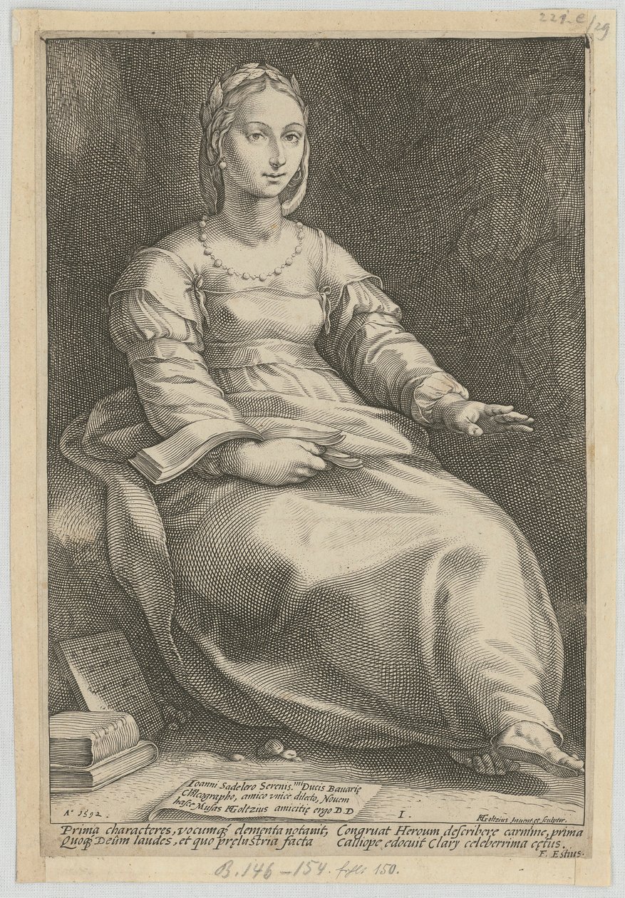 Calliope, feuille n° 1 de la série « Les neuf Muses » - Hendrick Goltzius