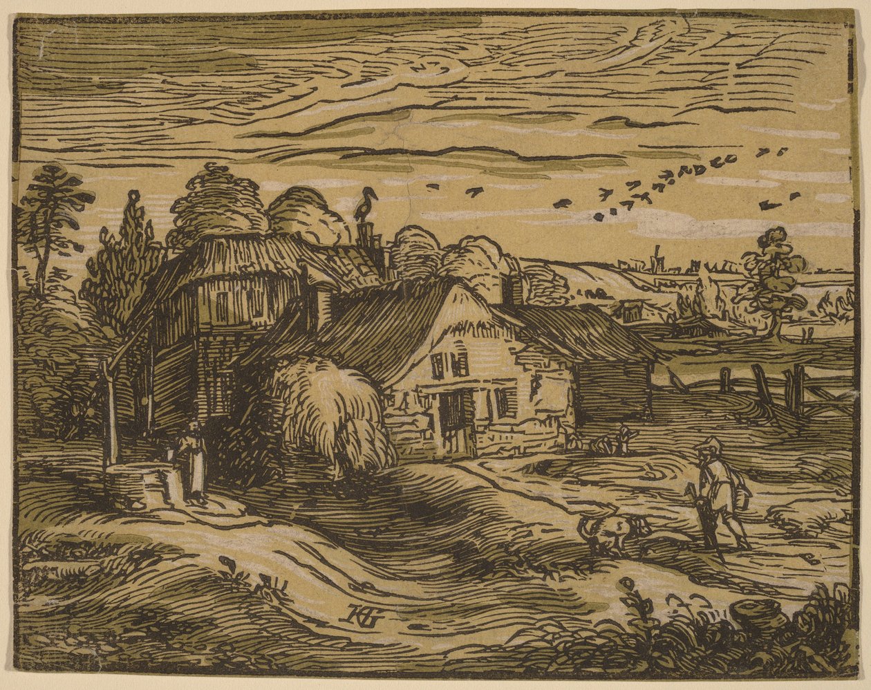 Paysage avec une ferme - Hendrick Goltzius