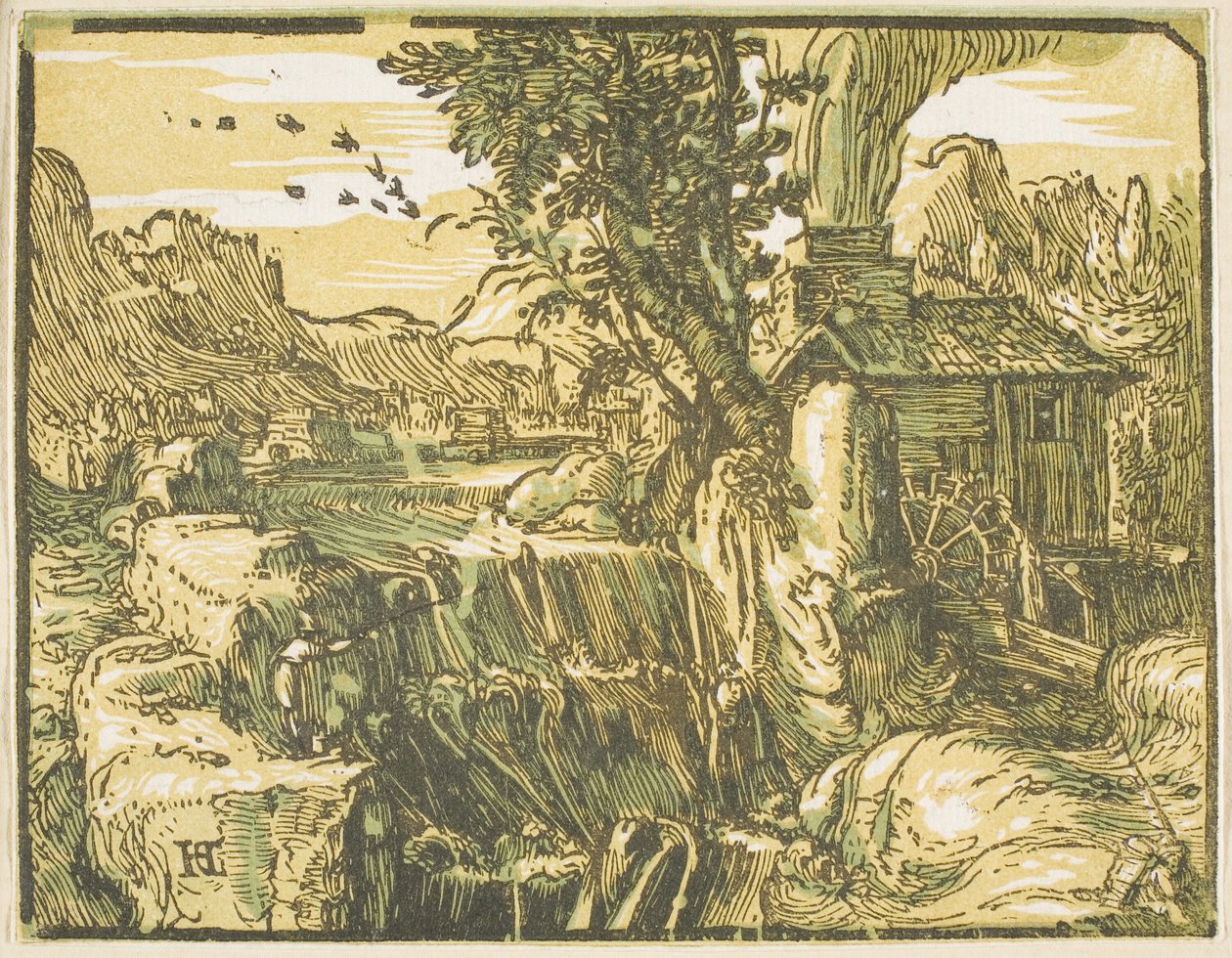 Paysage avec une Cascade, des Quatre Petits Paysages - Hendrick Goltzius
