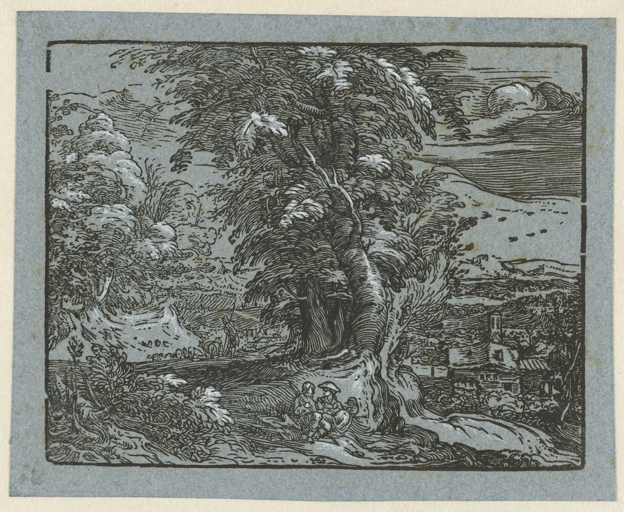 Paysage avec couple assis - Hendrick Goltzius