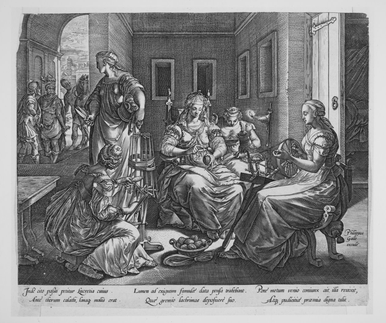 Lucrèce et ses femmes filant - Hendrick Goltzius